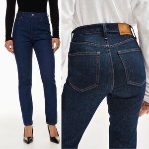 Denim Forum High Rise Jeans in Deep Blue